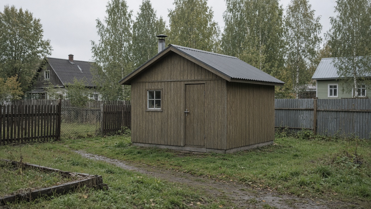 Простая кровля бани из бруса