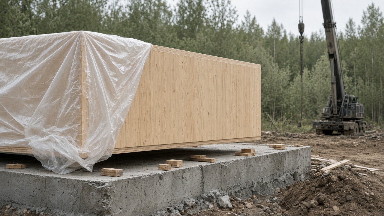 Защита торцов CLT и простой крана
