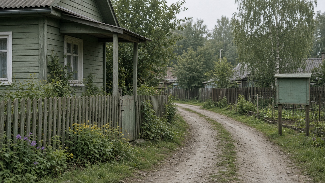 Участок с домом и указателем дороги СНТ