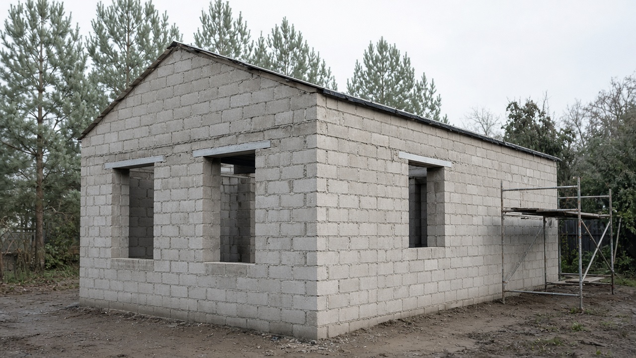 Коробка из газобетонных блоков с перемычками