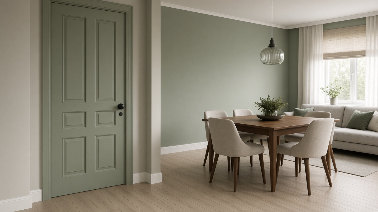 Дверь столовой закрыта vs стол рядом с диваном