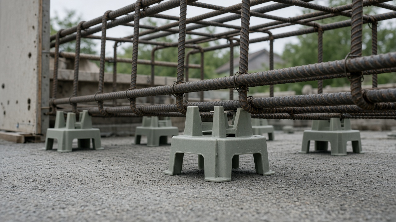 Пластиковые фиксаторы защитного слоя под арматурой