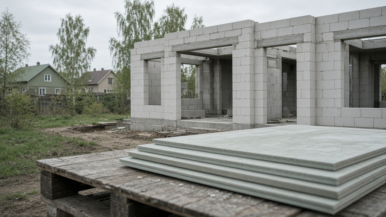 Газобетонная коробка и слои «под ключ» на схеме-листах