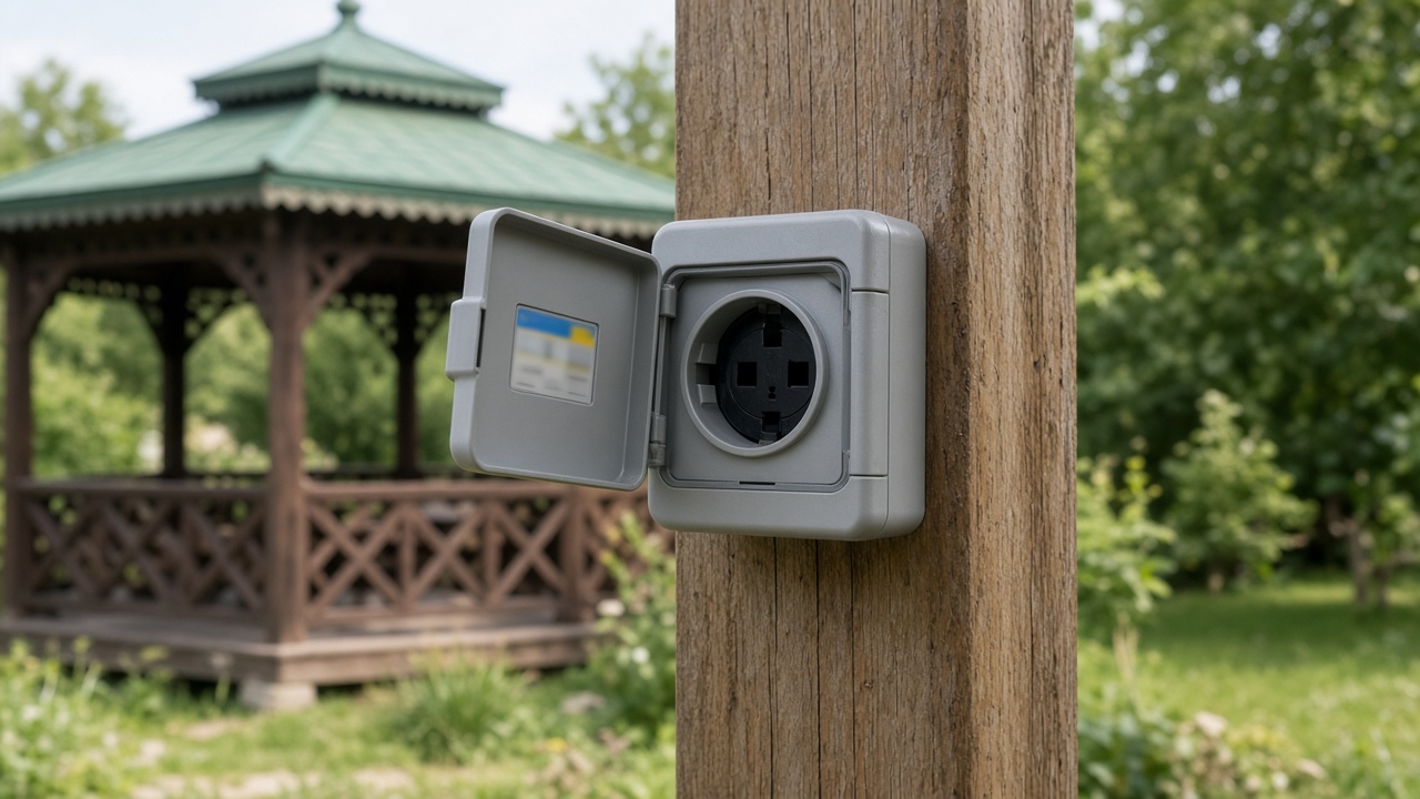 Розетка с крышкой IP44